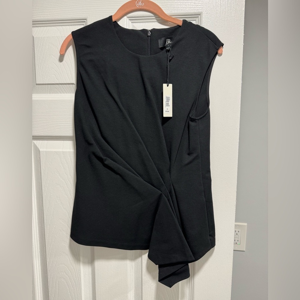 Banana Republic Black Asymmetrical Sleeveless Blouse